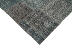 Kirk Yama Grey Patchwork Cotton Wool Handmade Area Rug 5'7'' x 7'11''