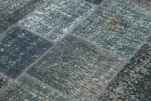 Kirk Yama Grey Patchwork Cotton Wool Handmade Area Rug 5'7'' x 7'11''