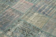 Kirk Yama Blue Patchwork Cotton Wool Handmade Area Rug 5'9'' x 8'0''