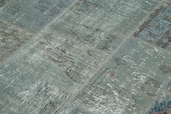 Kirk Yama Grey Patchwork Cotton Wool Handmade Area Rug 5'9'' x 7'10''