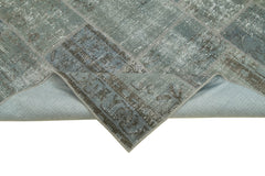 Kirk Yama Grey Patchwork Cotton Wool Handmade Area Rug 5'9'' x 7'10''