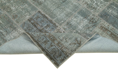 Kirk Yama Grey Patchwork Cotton Wool Handmade Area Rug 5'9'' x 7'10''