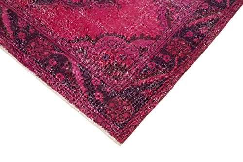 Zile Pink Vintage Cotton Wool Handmade Area Rug 4'8'' x 11'5''