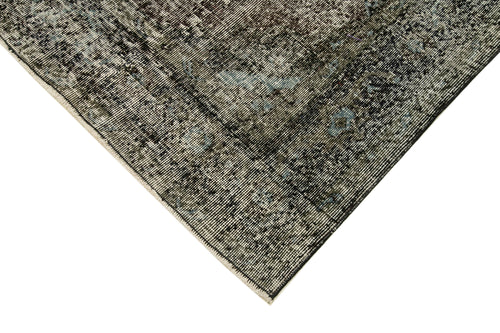 Zile Black Vintage Cotton Wool Handmade Area Rug 4'10'' x 12'11''