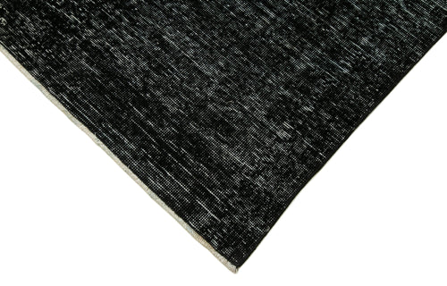 Zile Black Vintage Cotton Wool Handmade Area Rug 4'8'' x 12'10''