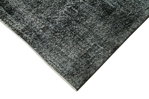 Zile Black Vintage Cotton Wool Handmade Area Rug 4'10'' x 12'5''