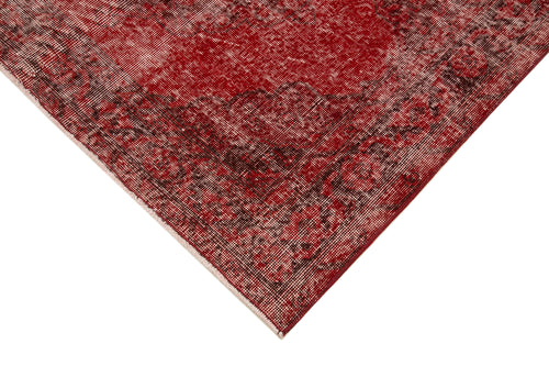 Zile Red Vintage Cotton Wool Handmade Area Rug 4'6'' x 12'8''
