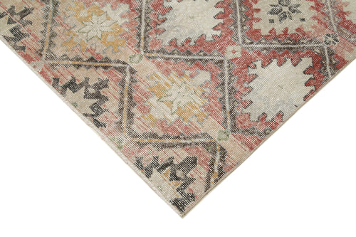 Checkered Kilim White Cotton Wool Handmade Area Rug 5'11'' x 10'3''