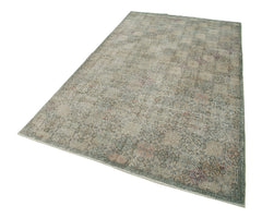 Handmade Area Rug - Checkered Kilim Wool Cotton Blend Durable Flat Weave 5'2"x8'8"