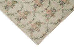 Checkered Kilim Beige Cotton Wool Handmade Area Rug 5'11'' x 9'4''