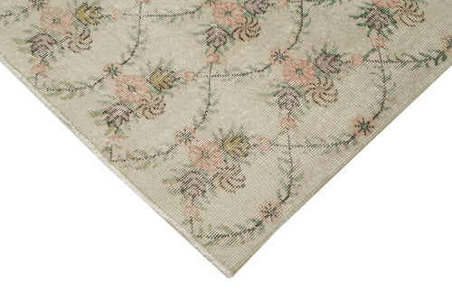 Checkered Kilim Beige Cotton Wool Handmade Area Rug 5'11'' x 9'4''