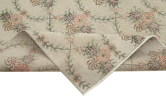 Checkered Kilim Beige Cotton Wool Handmade Area Rug 5'11'' x 9'4''