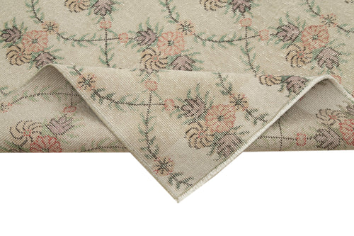 Checkered Kilim Beige Cotton Wool Handmade Area Rug 5'11'' x 9'4''