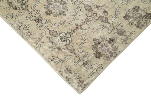 Handmade Area Rug - Checkered Kilim Beige Cotton Wool Durable Turkish Carpet 5'9''x8'6''