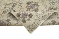 Handmade Area Rug - Checkered Kilim Beige Cotton Wool Durable Turkish Carpet 5'9''x8'6''