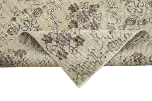 Handmade Area Rug - Checkered Kilim Beige Cotton Wool Durable Turkish Carpet 5'9''x8'6''