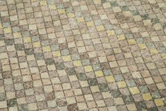 Checkered Kilim Beige Cotton Wool Handmade Area Rug 4'8'' x 8'10''