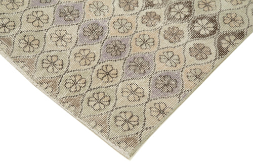 Handmade Area Rug – Checkered Kilim Beige Cotton Wool Rug 5'1'' x 9'5''