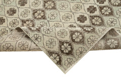 Handmade Area Rug – Checkered Kilim Beige Cotton Wool Rug 5'1'' x 9'5''