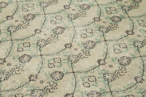 Handmade Area Rug – Checkered Kilim Carpet 5'4"x8'6" Beige Wool Cotton Durable