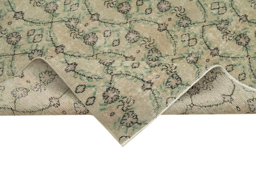 Handmade Area Rug – Checkered Kilim Carpet 5'4"x8'6" Beige Wool Cotton Durable