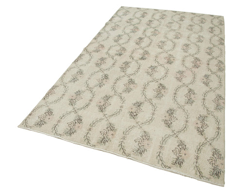 Handmade Area Rug | Checkered Kilim Beige Cotton Wool Rug 4'11'' x 8'6''