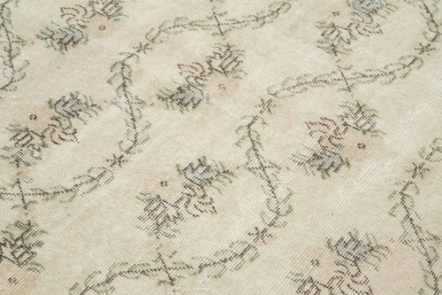 Handmade Area Rug | Checkered Kilim Beige Cotton Wool Rug 4'11'' x 8'6''