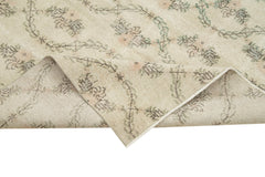 Handmade Area Rug | Checkered Kilim Beige Cotton Wool Rug 4'11'' x 8'6''