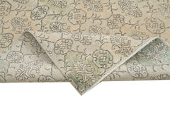 Handmade Area Rug - Checkered Kilim Beige Cotton Wool Rug 5'5'' x 8'10''