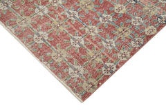 Handmade Area Rug - Checkered Kilim Red Cotton Wool Rug 6'1" x 9'5" Durable Floor Covering