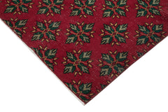 Handmade Area Rug – Red Checkered Kilim Cotton Wool Vintage Turkish Carpet 6'6"x9'10"