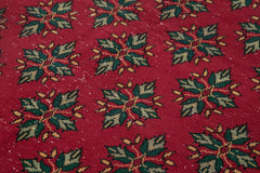 Handmade Area Rug – Red Checkered Kilim Cotton Wool Vintage Turkish Carpet 6'6"x9'10"