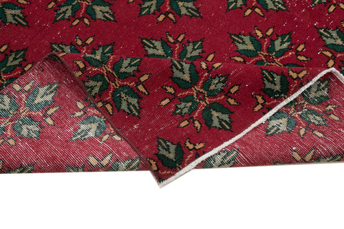 Handmade Area Rug – Red Checkered Kilim Cotton Wool Vintage Turkish Carpet 6'6"x9'10"