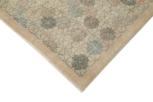 Handmade Area Rug - Checkered Kilim Beige Cotton Wool Flat Weave Carpet 5'x8'7''