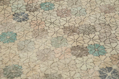 Handmade Area Rug - Checkered Kilim Beige Cotton Wool Flat Weave Carpet 5'x8'7''