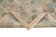 Handmade Area Rug - Checkered Kilim Beige Cotton Wool Flat Weave Carpet 5'x8'7''