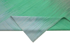 Degrade Kilim Green Striped Cotton Wool Handmade Area Rug 12'0'' x 16'0''