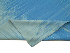 Degrade Kilim Blue Striped Cotton Wool Handmade Area Rug 12'0'' x 15'10''