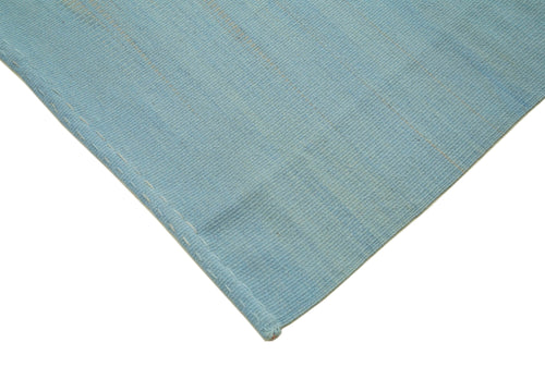 Degrade Kilim Blue Striped Cotton Wool Handmade Area Rug 11'11'' x 15'3''
