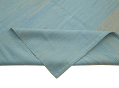 Degrade Kilim Blue Striped Cotton Wool Handmade Area Rug 11'11'' x 15'3''