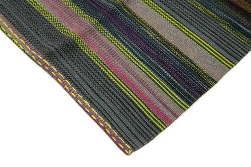 Degrade Kilim White Striped Cotton Wool Handmade Area Rug 11'11'' x 15'7''