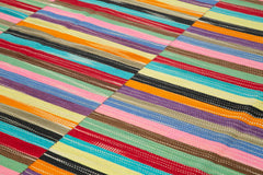 Degrade Kilim White Striped Cotton Wool Handmade Area Rug 9'0'' x 14'2''