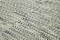 Degrade Kilim Grey Striped Cotton Wool Handmade Area Rug 9'10'' x 12'8''