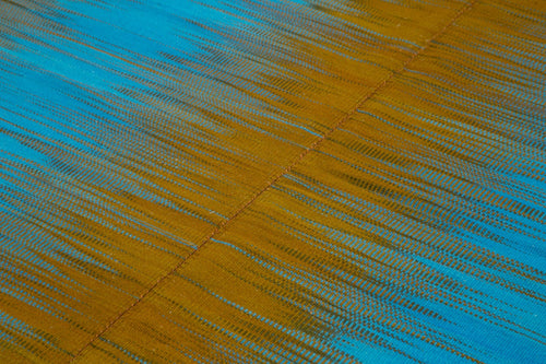 Degrade Kilim Brown Striped Cotton Wool Handmade Area Rug 6'9'' x 9'6''