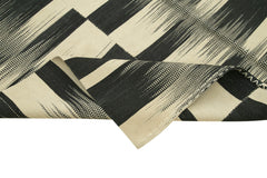 Degrade Kilim Black Striped Cotton Wool Handmade Area Rug 6'6'' x 10'0''