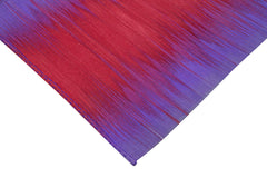 Degrade Kilim Purple Striped Cotton Wool Handmade Area Rug 6'7'' x 9'5''