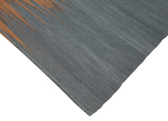 Degrade Kilim Orange Striped Cotton Wool Handmade Area Rug 5'10'' x 8'8''