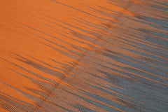 Degrade Kilim Orange Striped Cotton Wool Handmade Area Rug 5'10'' x 8'8''