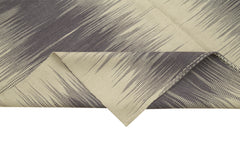 Degrade Kilim Purple Striped Cotton Wool Handmade Area Rug 6'6'' x 9'7''