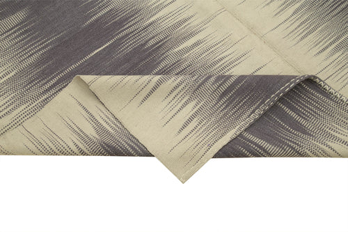 Degrade Kilim Purple Striped Cotton Wool Handmade Area Rug 6'6'' x 9'7''